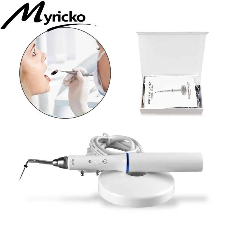 Myricko Dental Cordless Wireless Gutta Percha Obturation System Endo Electric Heated Pen with 2 Tips Dentistry Tool