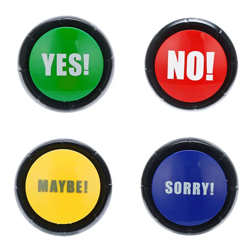 Respond to phone Bullshit Buttons Maybe No Sorry Yes Sound Button Toys Home Office Party Funny Gag Toy For Kids Adult Toy Gifts