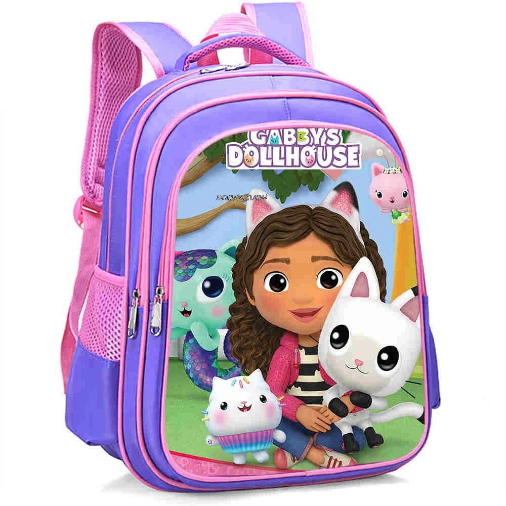 Gabby\'s Doll house School Bags Cartoon Print Princess Backpack For Teenager Girls Kids kindergarten Schoolbags