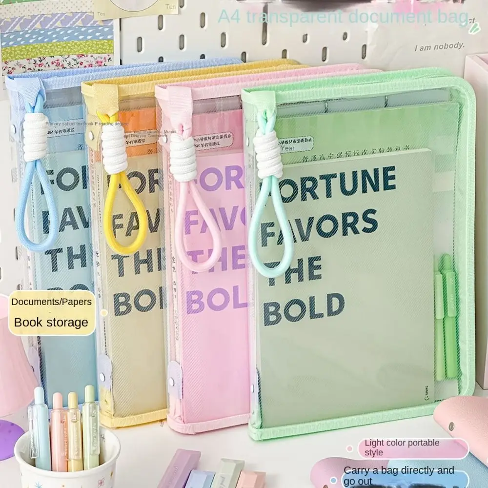 INS with Clipboard A4 Folder Writing Pad Large Capacity A4 File Pocket Handle Multifunctional Stationery Organizer Pouch Kids