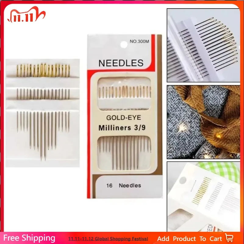 

16pcs Large Eye Needles Self Threading Hand Sewing Needle Easy Thread Sewing Accessories Hand Sewing Needle