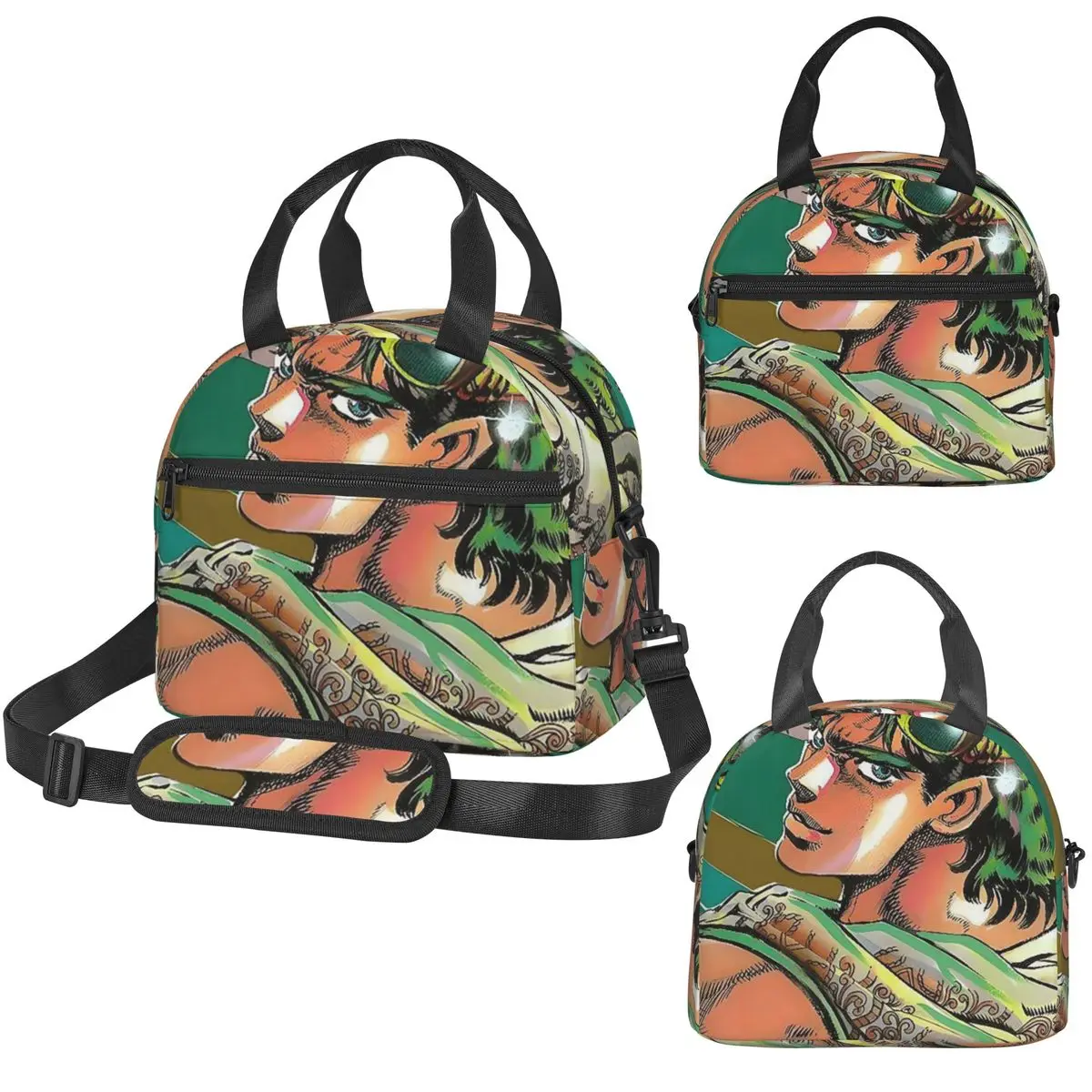 Jojo Bizarre Adventure Joseph Joestar Anime Insulated Lunch Bag for Women Office Cooler Thermal Box Tote Portable Lunch Boxes