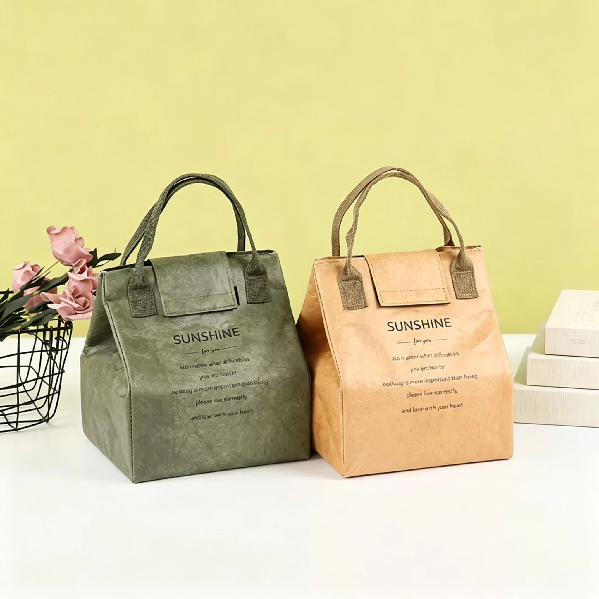 Paper Lunch Bag Waterproof Insulation Bag Lengthen and Thicken Aluminum Foil Japanese Handbag Office Worker Student