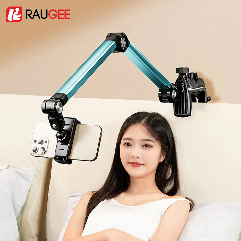 Suporte de Telefone Portátil para Cama e Mesa, Braçadeira Flexível Ajustável em Múltiplos Ângulos para Celular, Ideal para Transmissões ao Vivo
