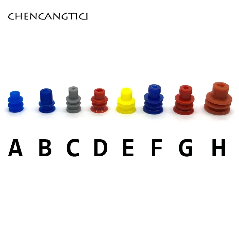 

100pcs 1/1.5/1.8/3.5/6.3mm car wire connector waterproof ring circle rubber seal hollow plug silicone sheath cap for VW tyco etc