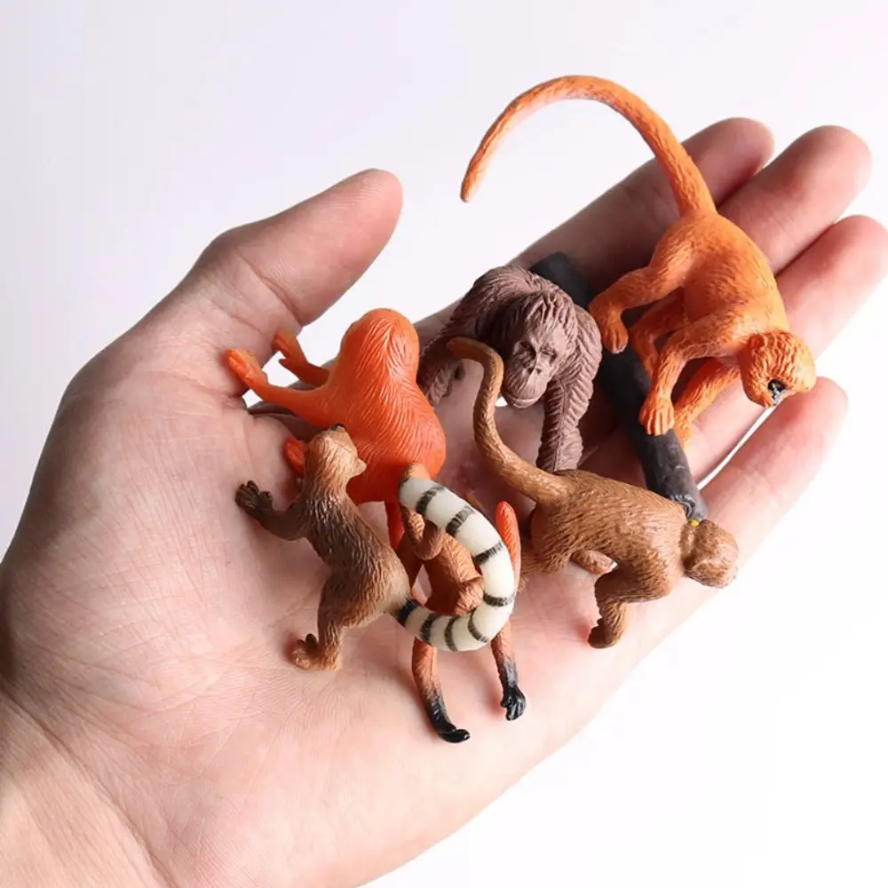 

Wild Animal Monkey Action Figures PVC Material Education Chimpanzee Model Home Decor Miniature Orangutan Gorilla Model Kids Toy