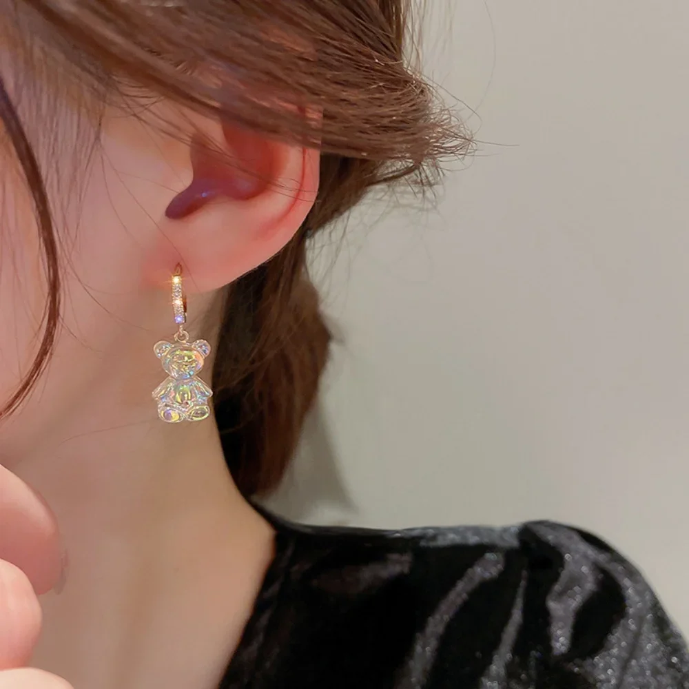 Gummy Candy Bear Earrings Drop Dangle Stud Hoop Cute Y2K Playful Jewelry Kawaii Fashion Gift for Girls Women