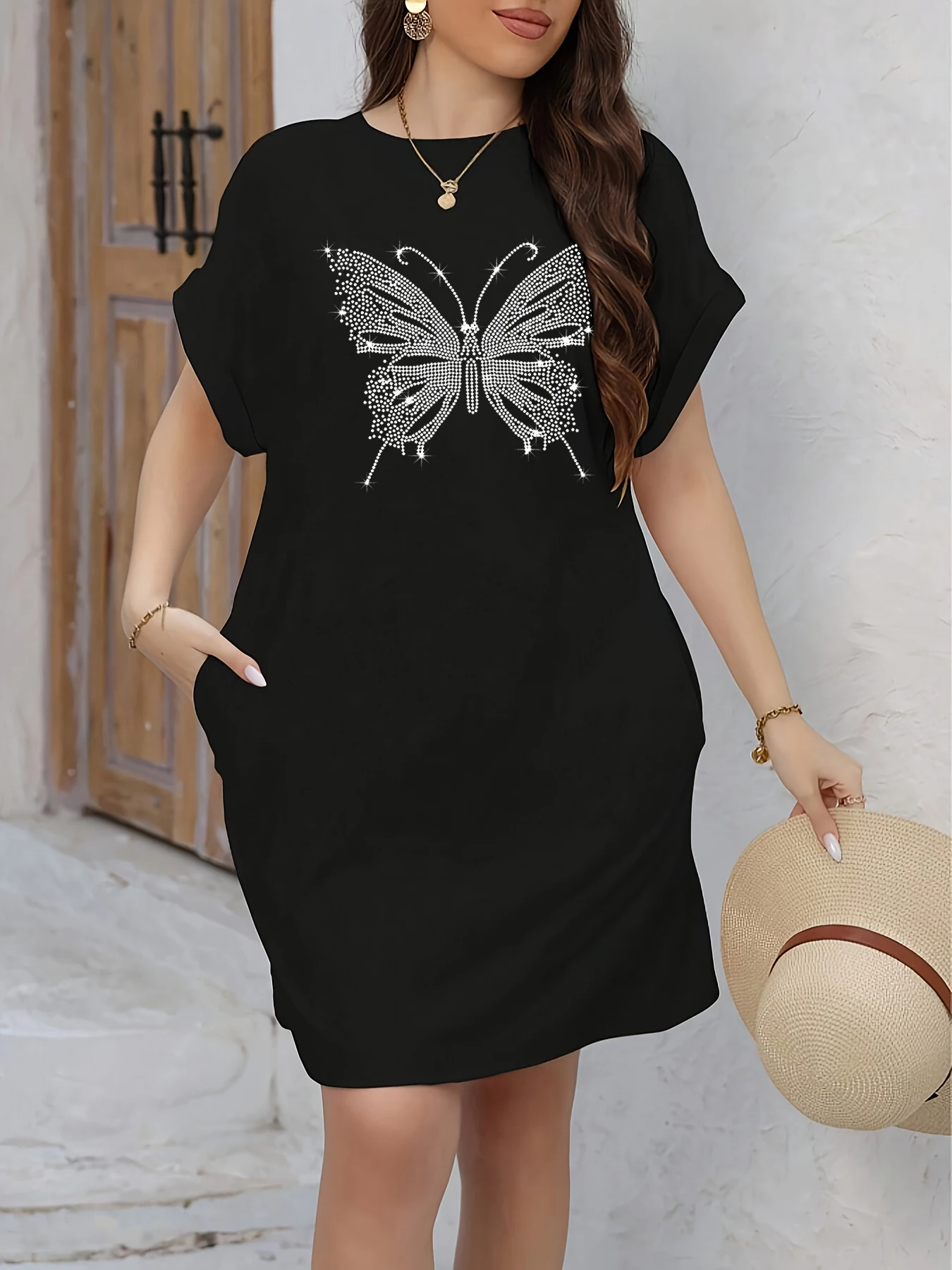 Robe t-shirt graphique Paris décontractée pour femmes, manches courtes, col rond, coupe ample, printemps et été