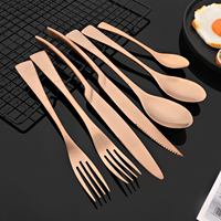 7Pcs/Lot Stainless Steel Dinnerware Set Service for 1 Luxury Cutlery Knife Fork Dessert Fork Spoon Tableware Restaurant Flatware