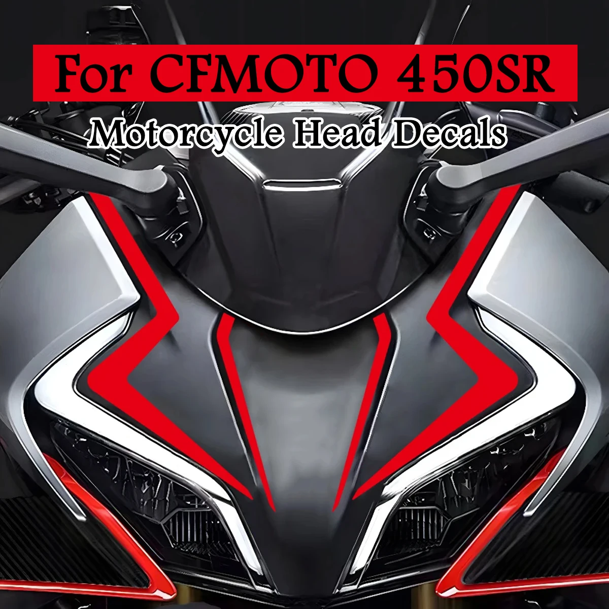 For CFMOTO 450SR 450 SR Motorcycle Reflective Front Fairing Side Stickers Moto Head Vinyl Decor Stripe Decals Accessories