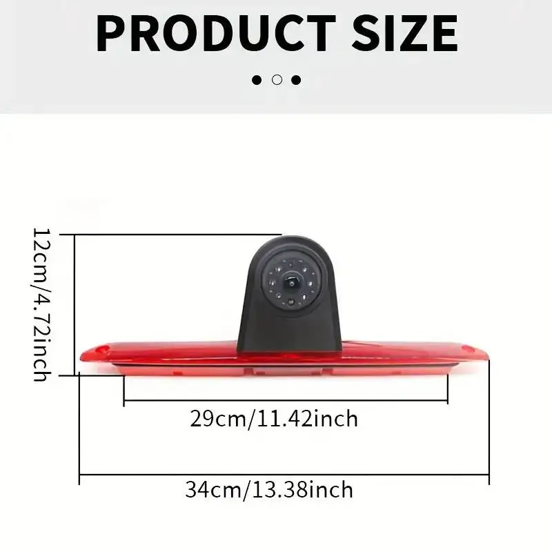 3rd High Brake Light Parking Reverse Camera for Mercedes Sprinter / VW Crafter / Dodge Sprinter (2007-2018) - 6 LED Lights, CCD