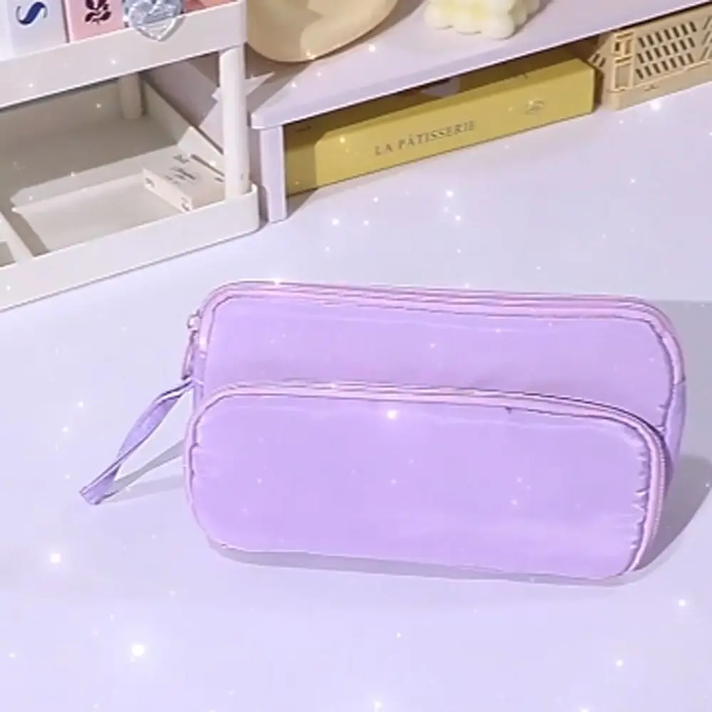 Double-layer Ladder Pencil Case Zipper Creative Kawaii Pencil Bag Large Capacity INS Style Stationery Bag Student