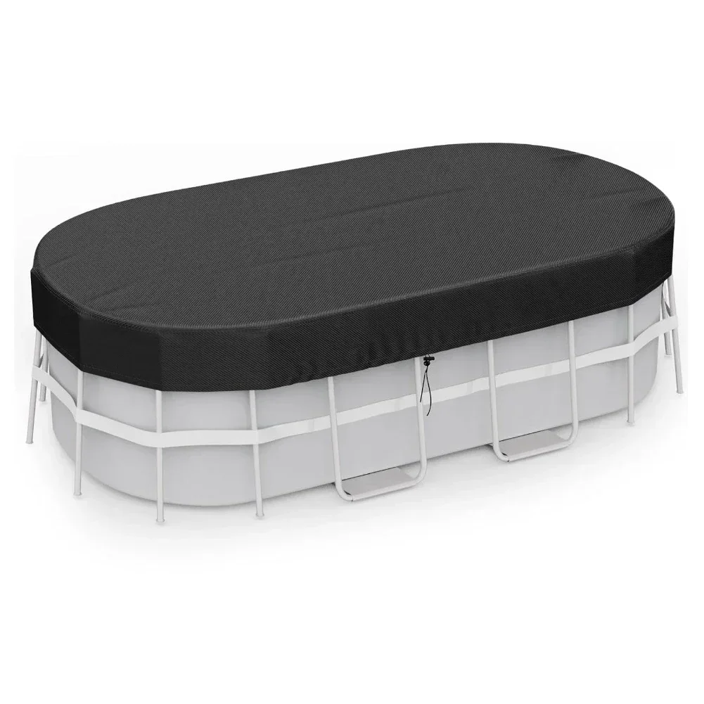 Cubierta para piscina sobre el suelo rectangular con material resistente a la intemperie y kit de estabilidad Se adapta a piscinas ovaladas Tamaños 7 de 10 pies a 10 16 pies