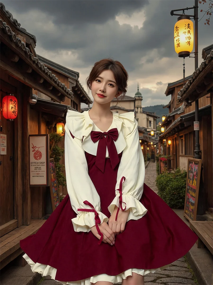 Women'S Dresses Young Lady Long Sleeve Regular Fit Preppy Style Junior Autumn Winter Cut Cute Cutout Cut-Out Cyber Daily Daisy