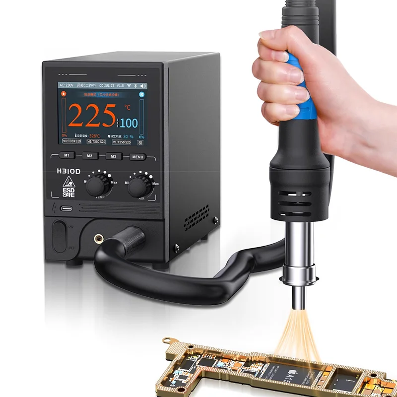 

H310D Intelligent Hot Air Gun Networkable Soldering Rework Station for BGA Chips ECU IC Soldering Desoldering Repair