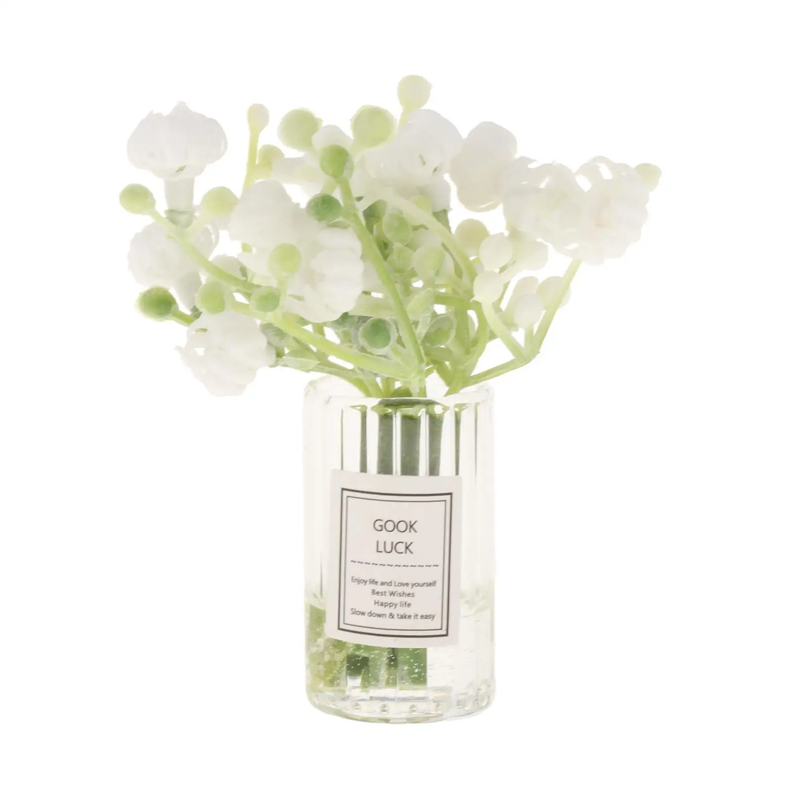 

Lovely 1/6 1/8 Dollhouse Miniature Jasmine Flower Vase Set Model Decor Accessories for Realistic Living Room Life Scene