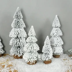15-30cm Mini Christmas Tree Sisal Silk Cedar Small Pine Tree For Xmas New Year Winter Party Home Decoration Noel Gifts Ornaments