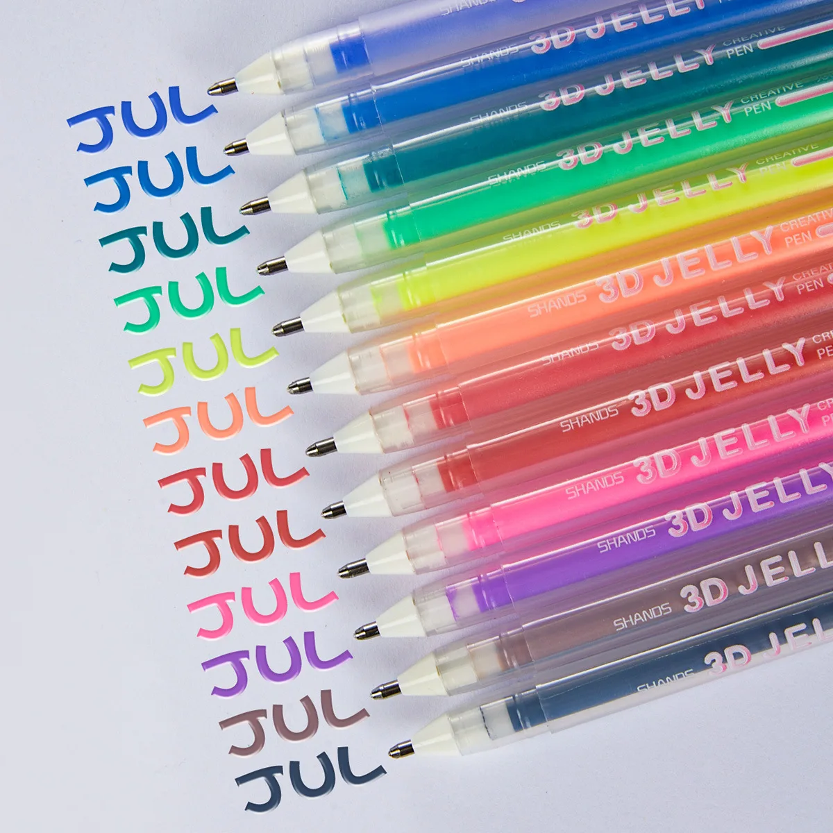 6/12 Pcs 3D Jelly Pen Roll Gel Pens Highlighter Pen Set For Coloring Books Colored Fine Point Markers Art Stationery Supplies