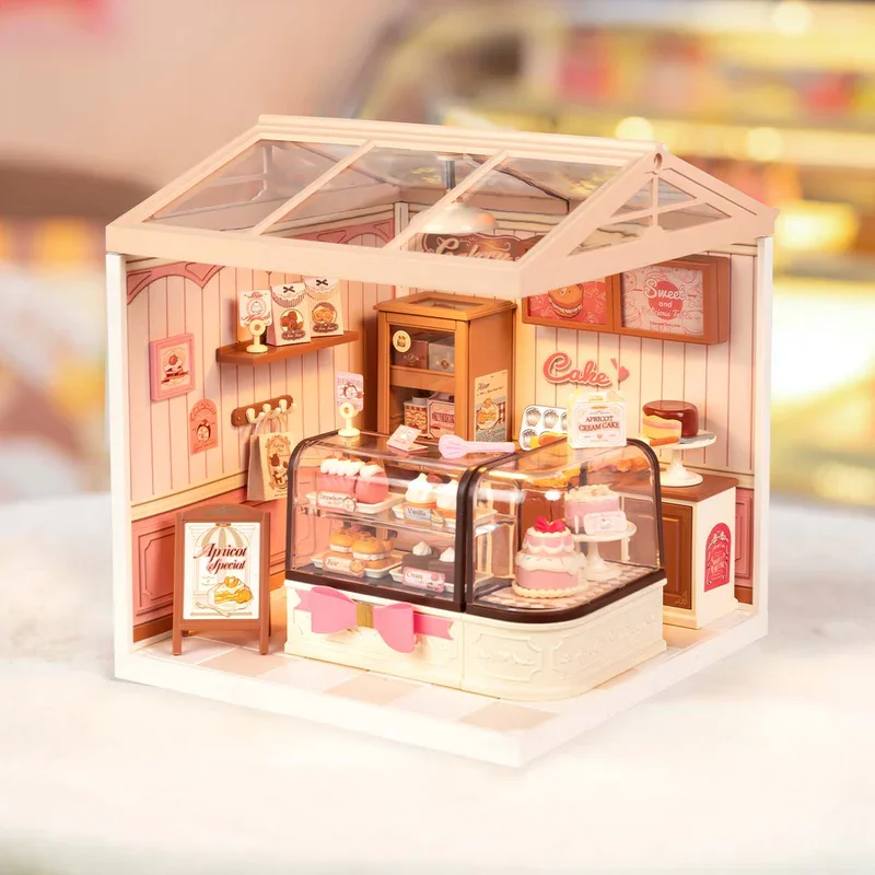 Robotime DIY Miniature House Kit Dollhouse Model Building Craft Kit Birthday Creative Gifts for Adults Kids Fresh Flower Shop