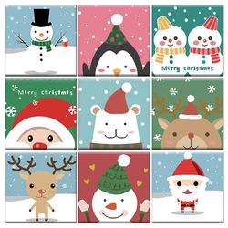 20x20 cm Painting By Numbers For Kids With Frame Christmas Drawing On Canvas Cartoon Snowman Handpainted Diy Gift
