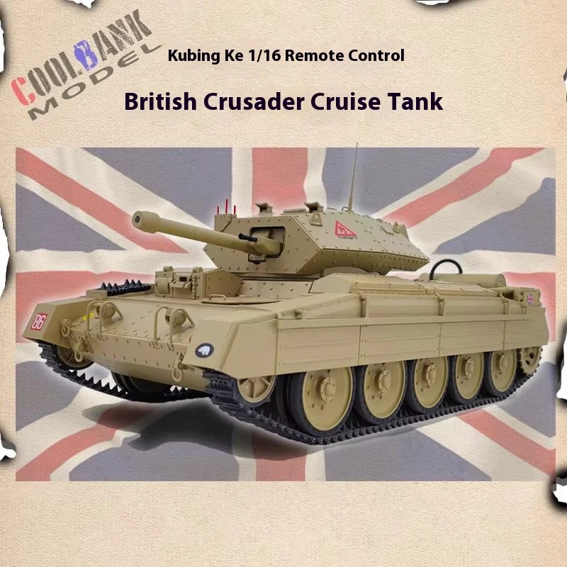 Coolbank 1/16 Scale British Crusader Tank Remote Control Military Model Toy with Sound Light Smoke Features RC Tank Toy