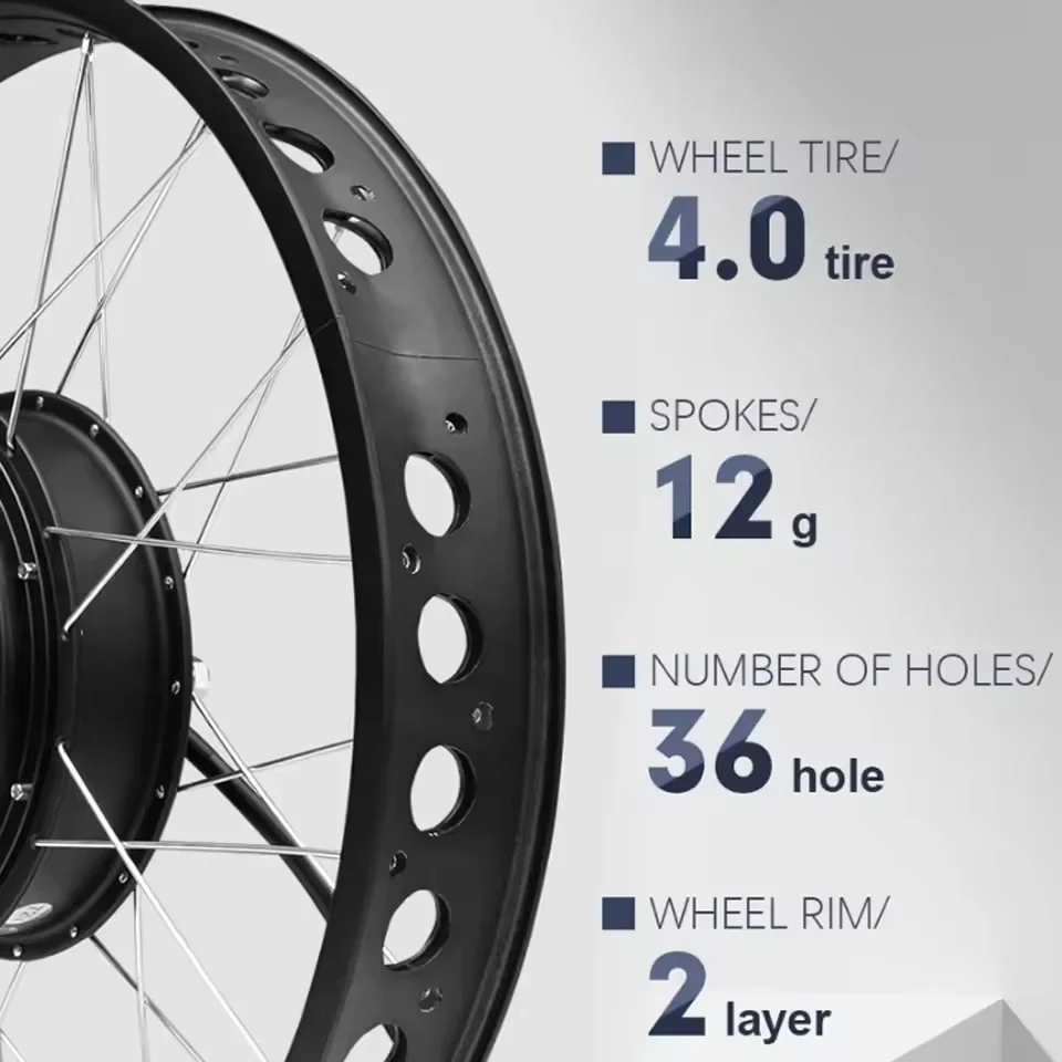 72V 3000W Snow Bike Conversion Kit 20 26 Inch E-Bike Front Rear Wheel TFT UKC1 Display NFC Function 48V 2000W 4.0 Tire - view 3
