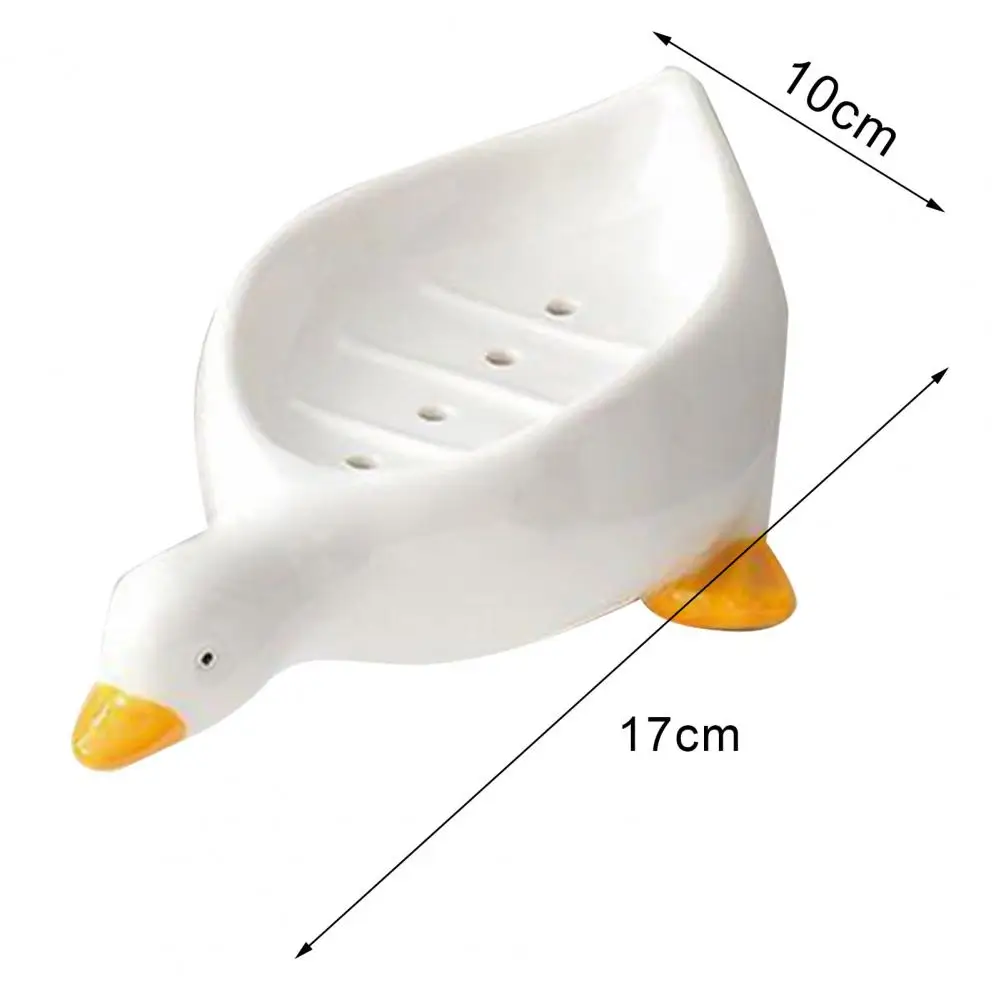 Duck Soap Box Cute Cartoon Duck Shape Soaps Holder Self-Draining Soap Dish Open Design Soap Tray for Shower Bathroom Toilet