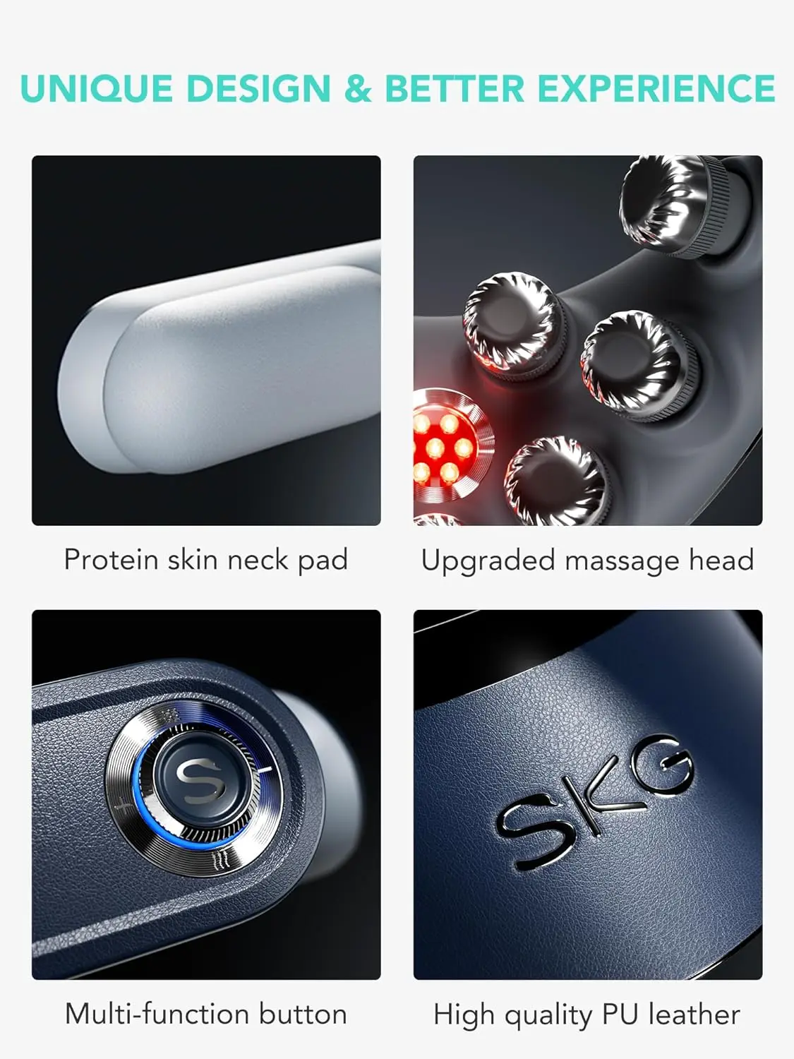 SKG G7 PRO FOLD Neck Massager with Heat, Cordless Deep Tissue Vibration Portable Electric Neck Massager Relaxer for Pain Relief