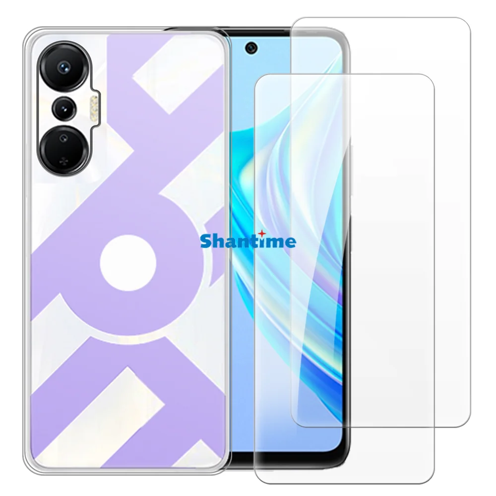 Soft Case + 2 Pack Tempered Glass Screen Protectors for Infinix Hot 20S, 20S Free Fire X6827, Neon Edition Full-Body Protection