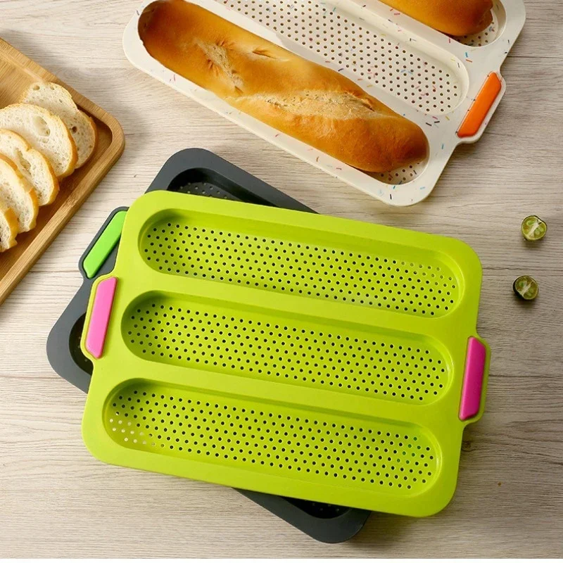 1pcs Silicone Mold French Bread Baking Mold Bread Baking Tray Nonstick Cake Baguette Mold Pans Bread Baking Tools loaf pan