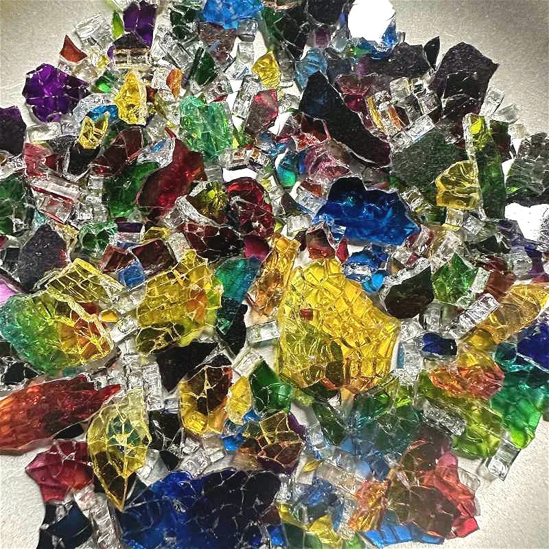 

DIY Creative Mosaic 100g Colorful Ice Crack Fragments Crystal Mosaic Art Colored Glass Transparent Particles