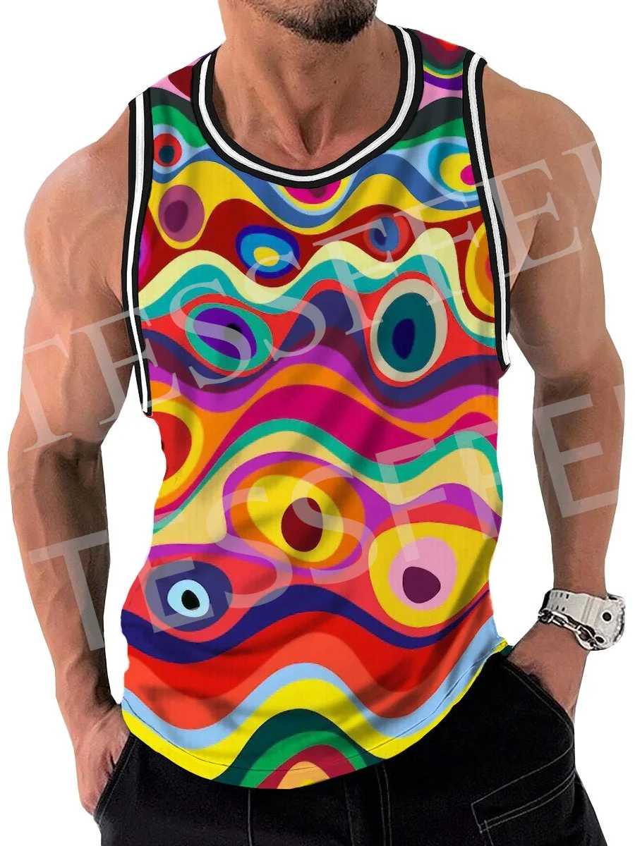 NewFashion Rainbow Camouflage Graffiti Gradient Colorful Retro Vest Tank Top Vintage 3DPrint Summer Harajuku Casual Sleeveless N