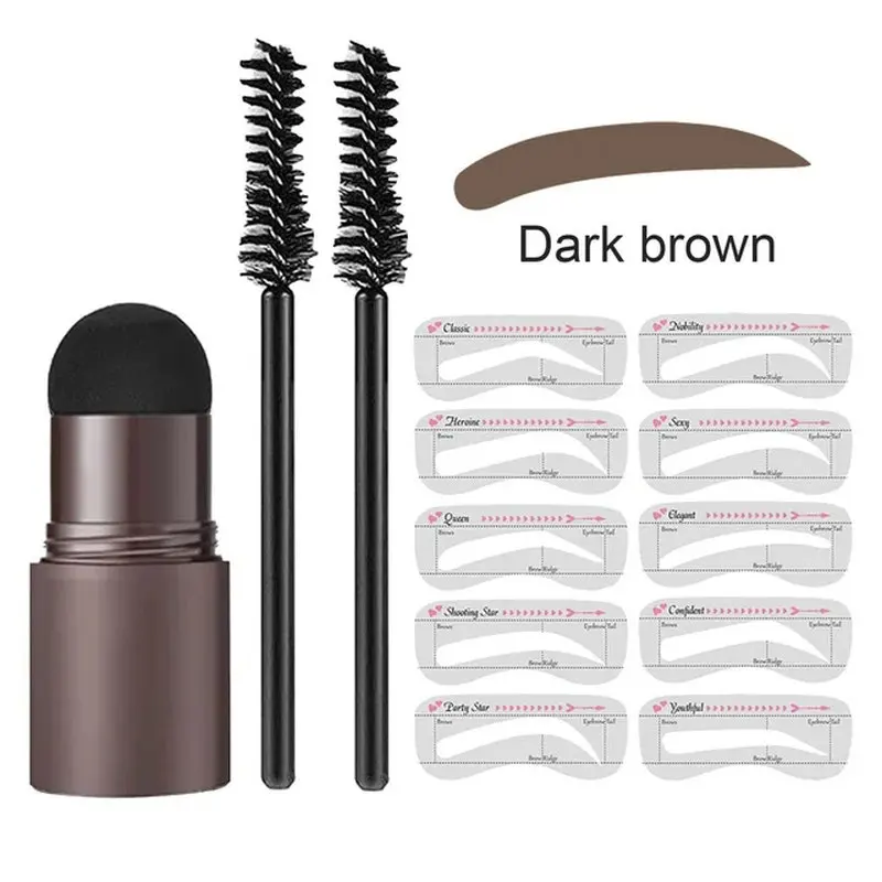 Complete professional Eyebrow Powder Stamp Shaping Kit makeup brushes eyebrow paint eyebrow pencil Eye Brows Stencil