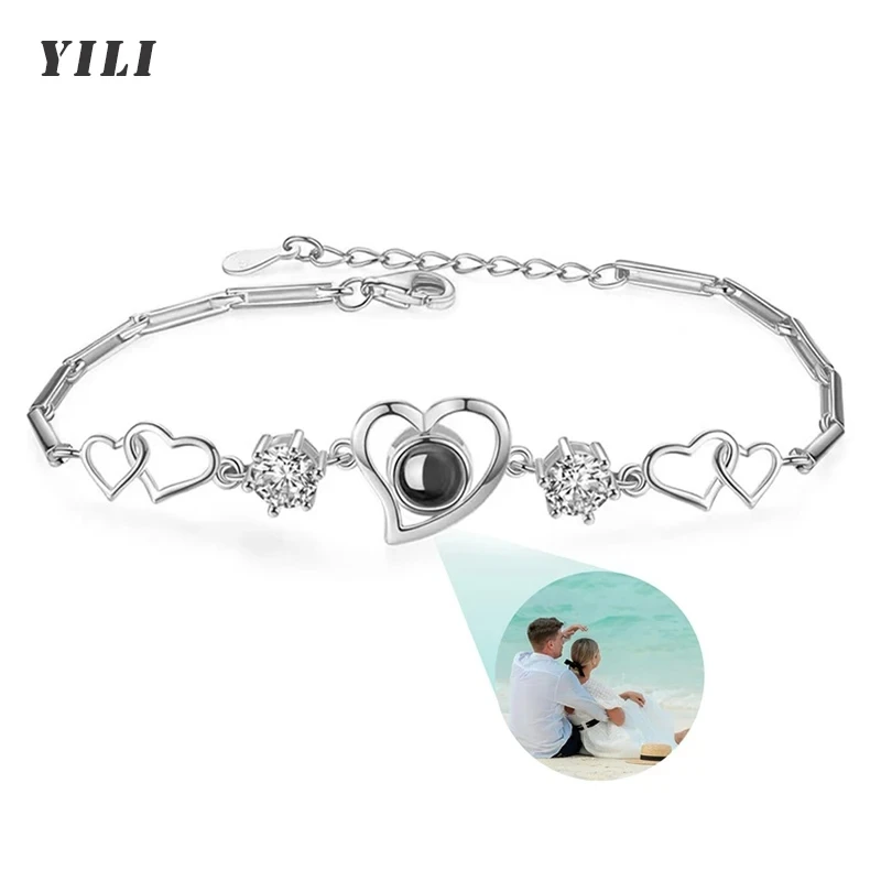 Personalisiertes Armband mit Bild im Inneren, Titan-Stahl Kubanische Gliederkette Armband mit Individueller Fotoprojektion für Männer und Frauen – Detail 19