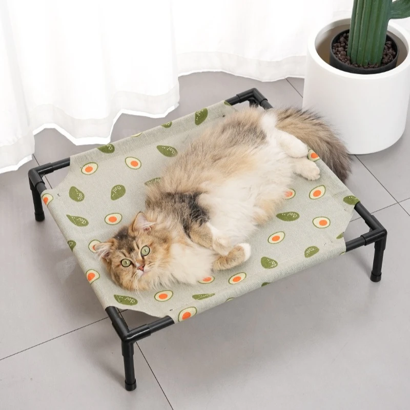 Elevated Dog Bed Raised-the-Ground Design Raised Pet Cot Cooling Mesh Pet Bed Tear Resistant Portable for Dogs, Outdoor, Camping