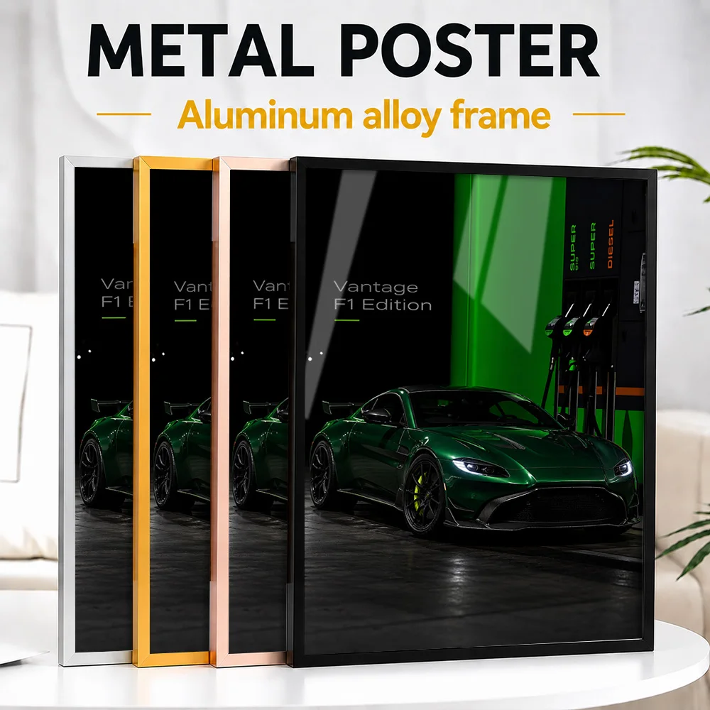 British Vantage F1 Edition Racing Green Sports Car Framed Metal Poster Personalized Garage Legacy Wall Art Ideal For Game Room