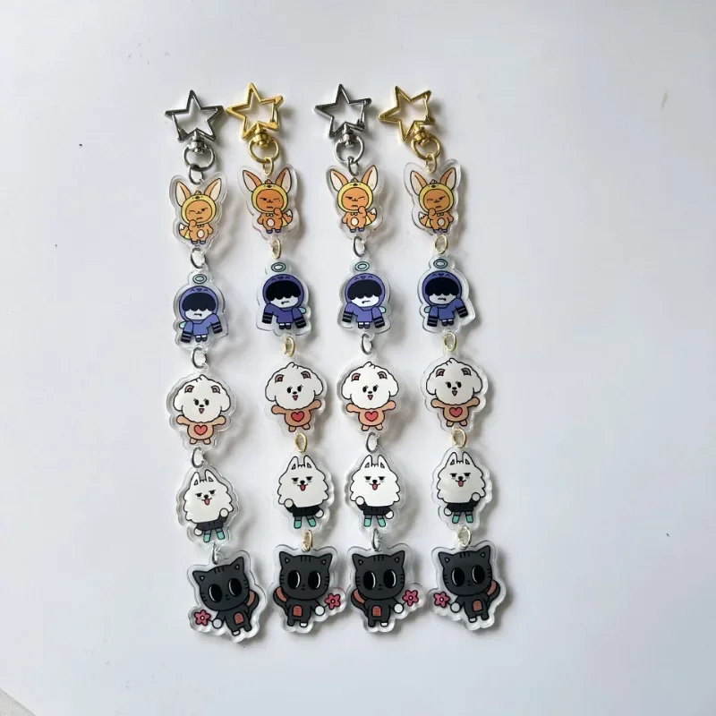 Kpop Korean Boy Band Keychain PPULBATU Acrylic Keyring SOOBIN YEONJUN BEOMGYU TAEHYUN HUENINGKAI Kawaii Bag Decoration Pendant