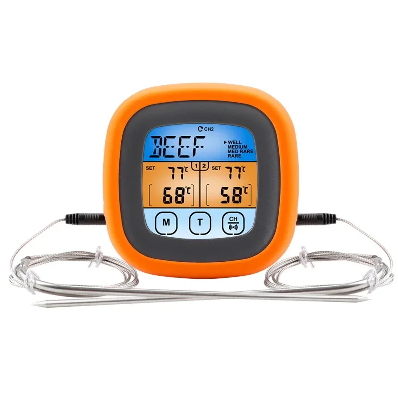 

Double Needle Color Screen Food Thermometer, Touch Digital Thermometer, Probe Type Meat Barbecue Thermometer