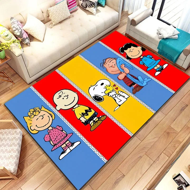 Cartoon Snoopy Printed Carpet Yoga Living Room Children\'s Crawling Living Room Area Rug Area Washroom Floor Mat Game Rugs Tapis