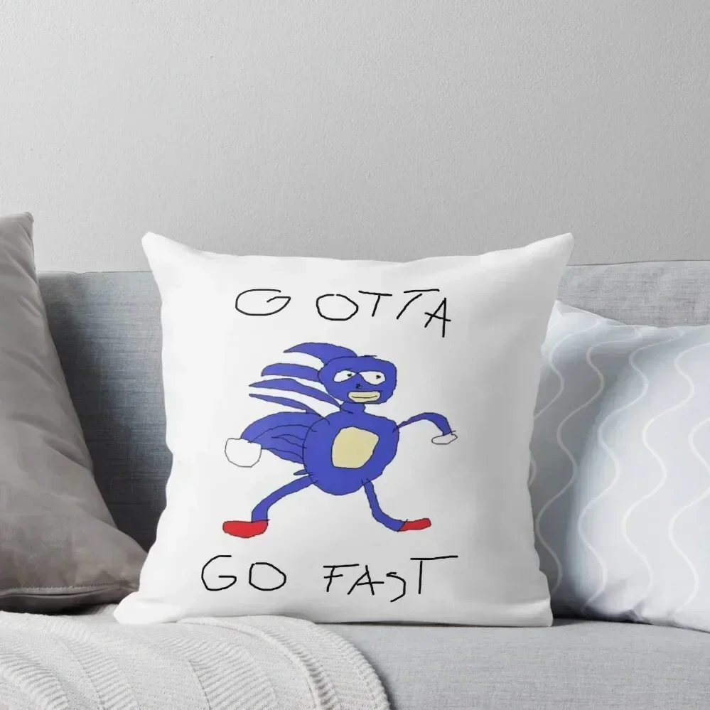 Gotta go fast Sanic Funny Meme T-shirt Throw Pillow Decorative Cushions Pillow Decor pillow