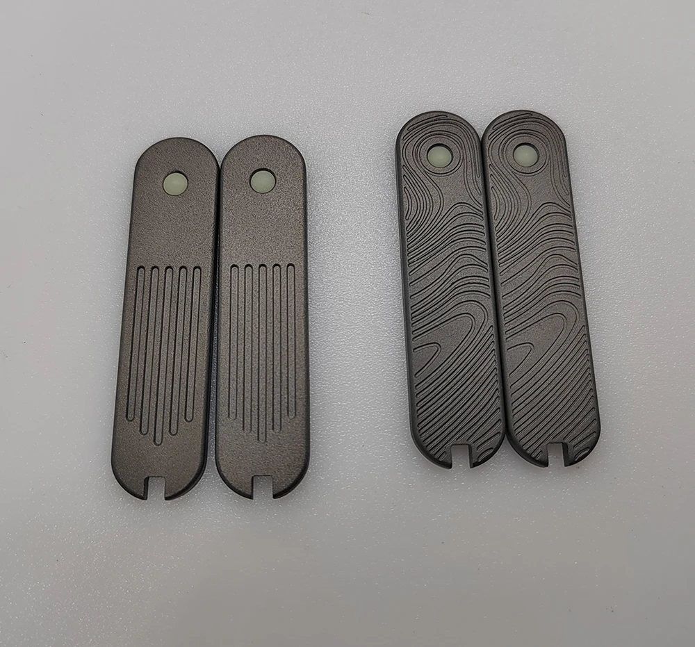 1 Pair Hand Made Titanium Alloy Textured Scales for 58mm Victorinox Knife Scale DIY Modify