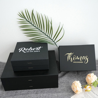 Personalized Black Gift Box Groomsmen/Best Man Empty Gift Box Wedding Bachelor Party Thank You Favors Will You Be My Groomsmen