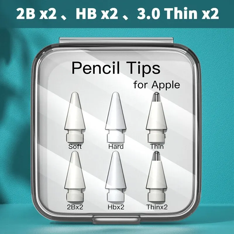 Für Apple Pencil Pen Nib Federmäppchen für Apple Pencil Tip 2B HB 3.0 Soft Hard für Apple Pencil 1st 2nd Generation Zubehör