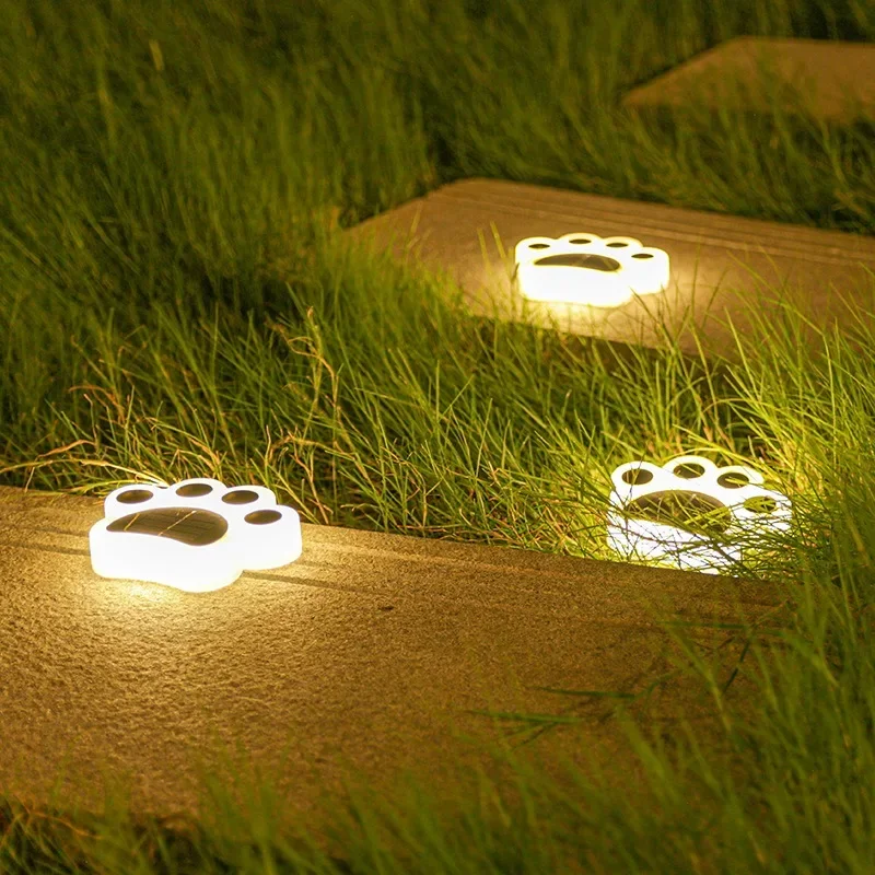 

4/2/1Pcs LED Solar Lamp Cat's Paw Shape Outdoor Waterproof Solar Lights Courtyard Garden Lighting Villa Decor Solar Lawn Lights