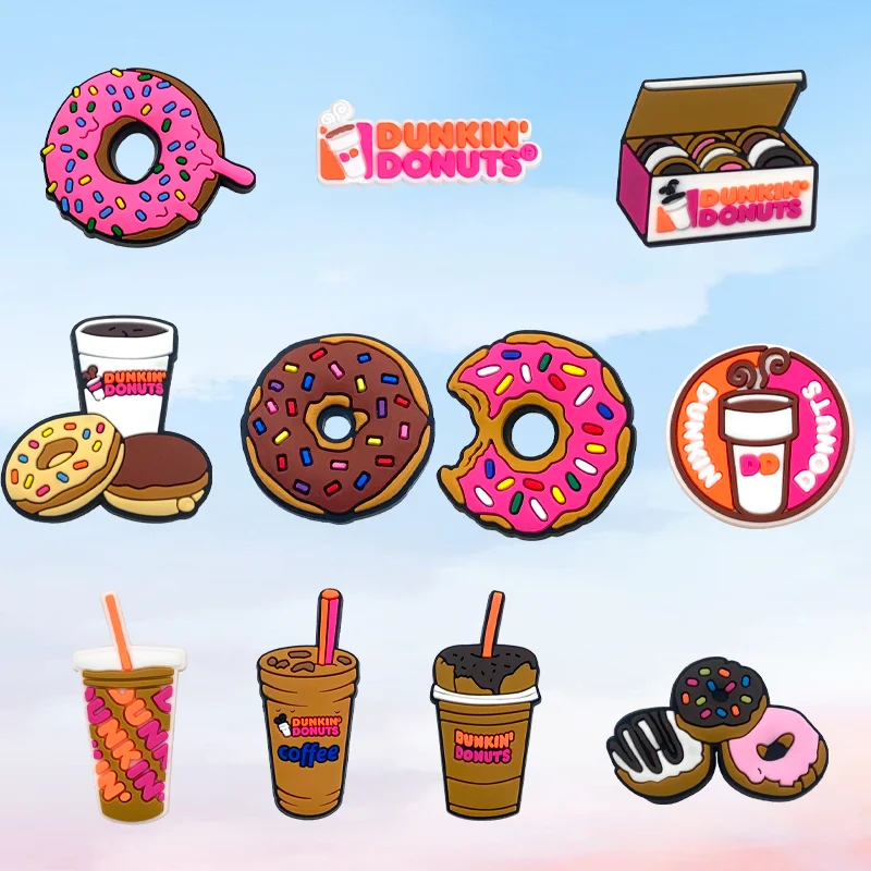 

3/11PCS PVC doughnut Shoe Charms Accessories Buckle Fit Wristbands Shoe Charms Decoration