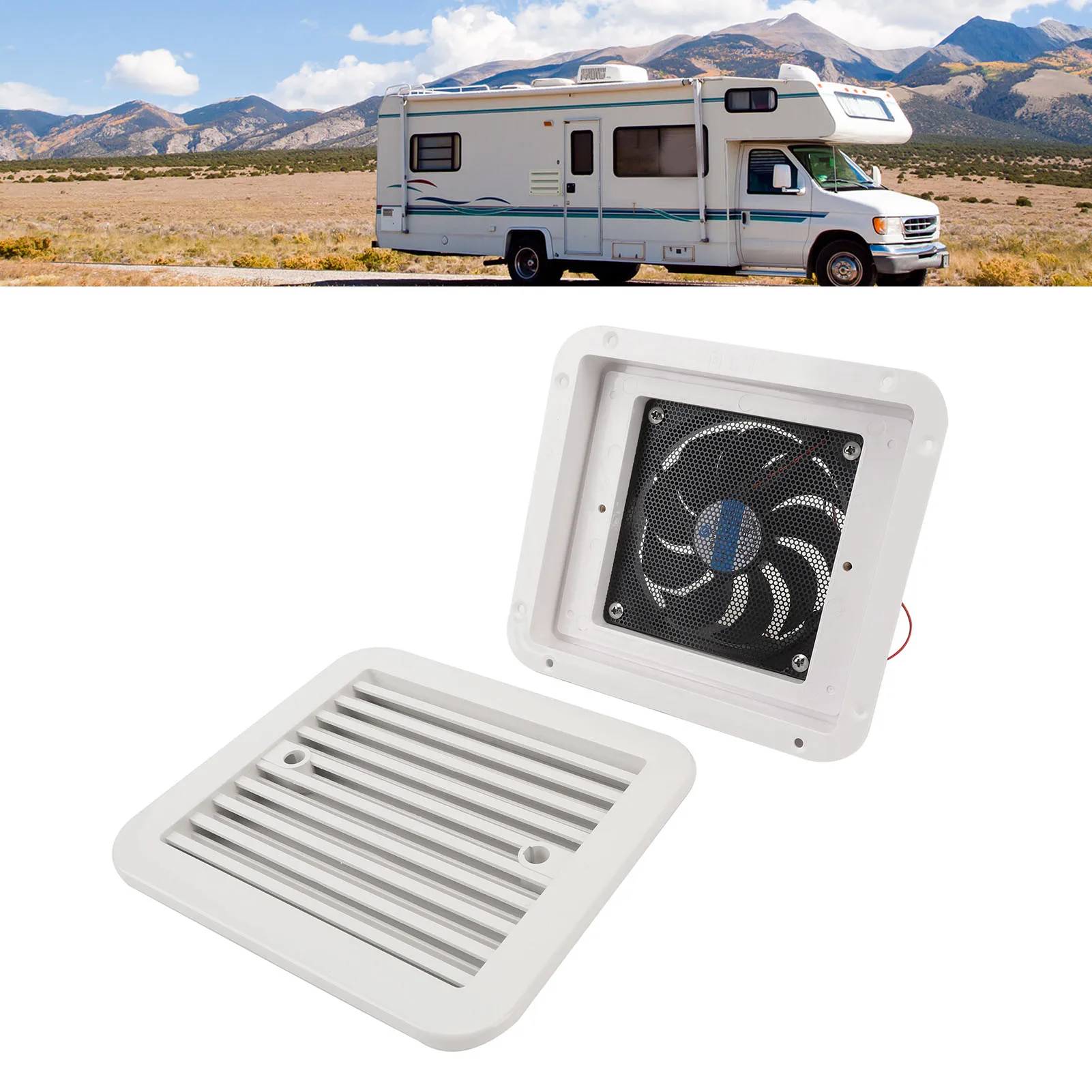 RV Air Ventilation Fan RV Side Vent Fan 1 Way Strong Wind 3000rpm 24V Exhaust Fan for  Trailer Boat Yacht Kitchen Bathroom