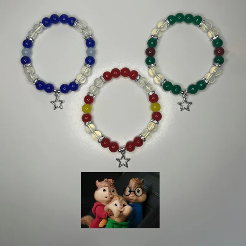 Handmade tricolor color matching bracelet | Y2K | Unique themed bead bracelet | Gift for her