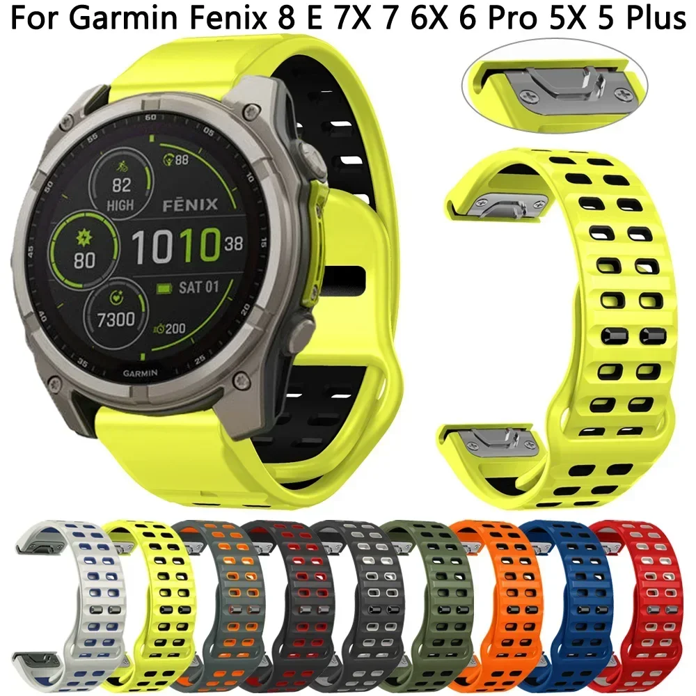 26mm 22mm Silikonarmband für Garmin Fenix 8 E 7 7X 6X 6 Pro 5X Plus Armband Epix Pro Gen 2 47/51mm Forerunner 955 Enduro 3 Band