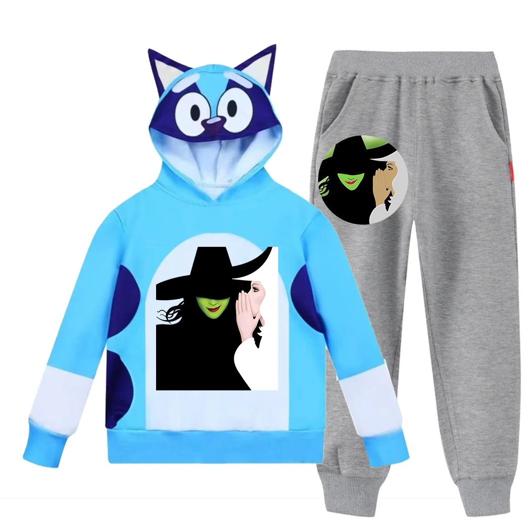 Kids Movie Wicked Long Hoodies + Pants Clothes Set Cartoon Sweatshirts 2pcs Sets Toddler Girl Outfits Wish Asha Boy Sportsuits