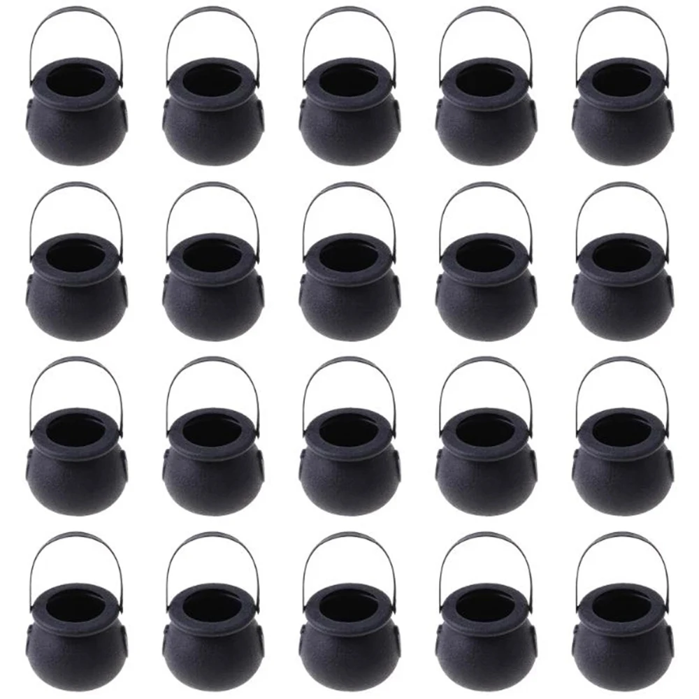 20 Pcs Mini Candy Kettles Witch Skeleton Cauldron Holder Pot with Handle for Halloween Easter St Patrick'S Day Party